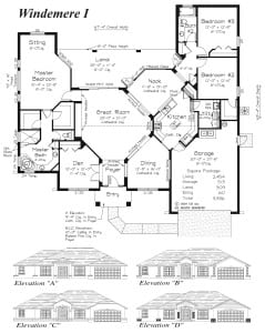 Windemere I - Floor Plan - Curington Homes - Contractor Building in Ocala Florida