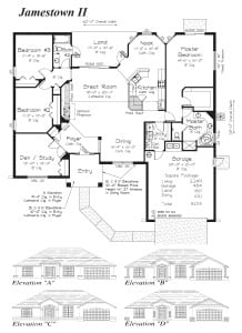 Jamestown II - Floor Plan - Curington Homes - Ocala Florida Contractor