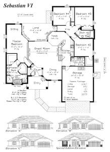 Sebastion VI - Floor Plan - Curington Homes - Ocala Florida Contractor