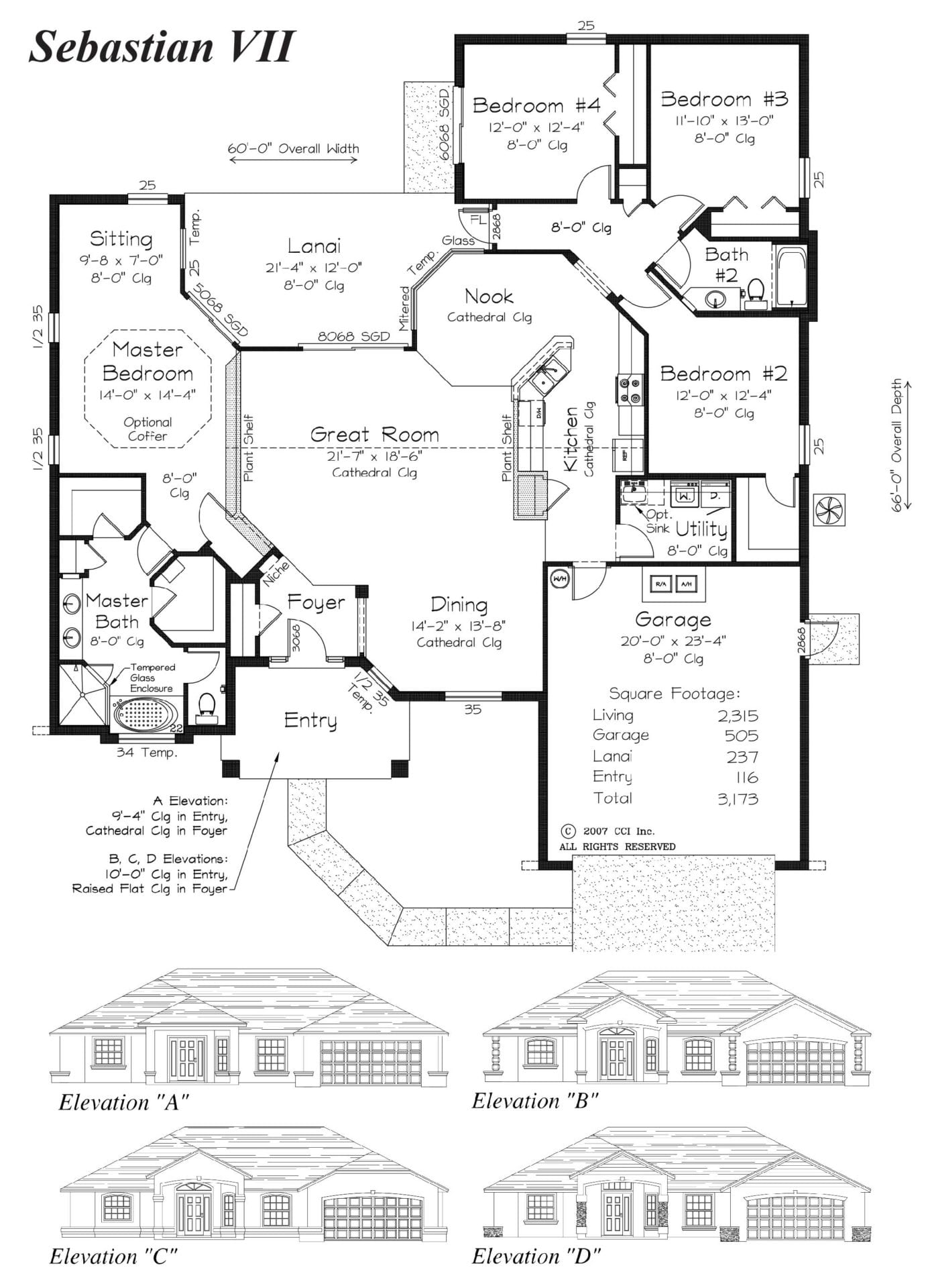 Sebastion VII - Floor Plan - Curington Homes - Ocala Florida Contractor