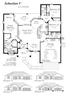 Sebastion V - Floor Plan - Curington Homes - Ocala Florida Contractor