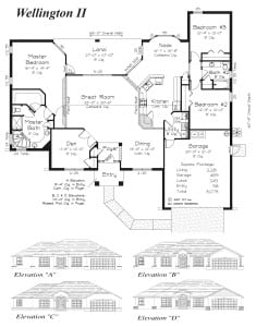 Wellington II Floor Plan - Curington Homes - Ocala Florida Contractor