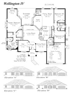 Wellington IV Floor Plan - Curington Homes - Ocala Florida Contractor