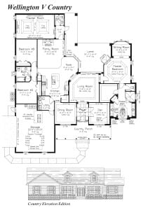 Wellington V Floor Plan - Curington Homes - Ocala Florida Contractor